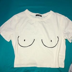 FashionNova Boob Crop Top in White